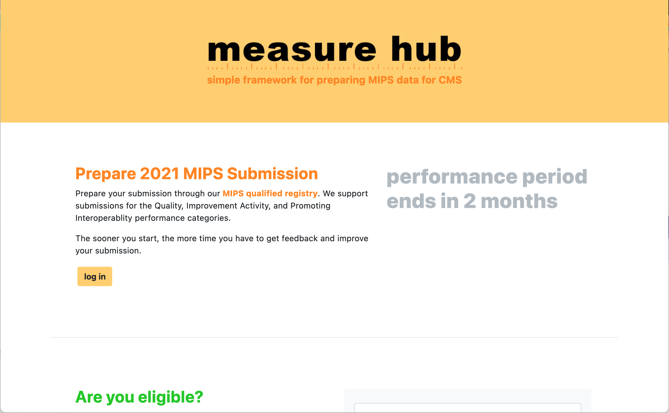 screenshot of Measure Hub
